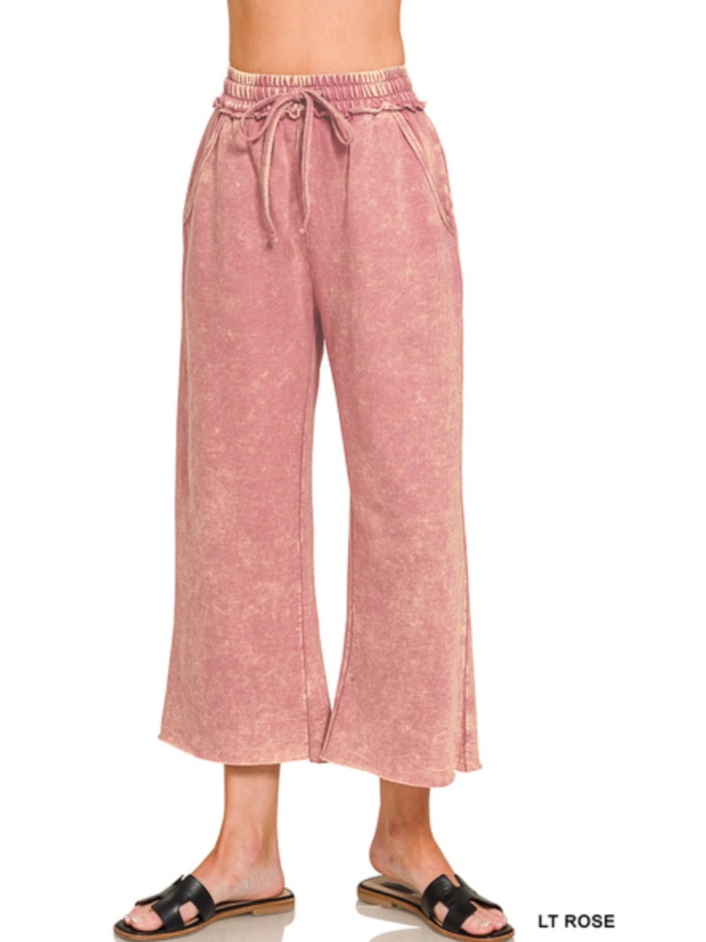 12 ❤️Zenana light rose WASHED FRENCH TERRY
FLARE PANTS